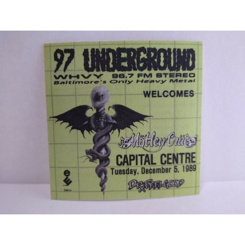 Motley Crue Dr. Feelgood 1989 Vintage Backstage Pass Original Heavy Metal Rock